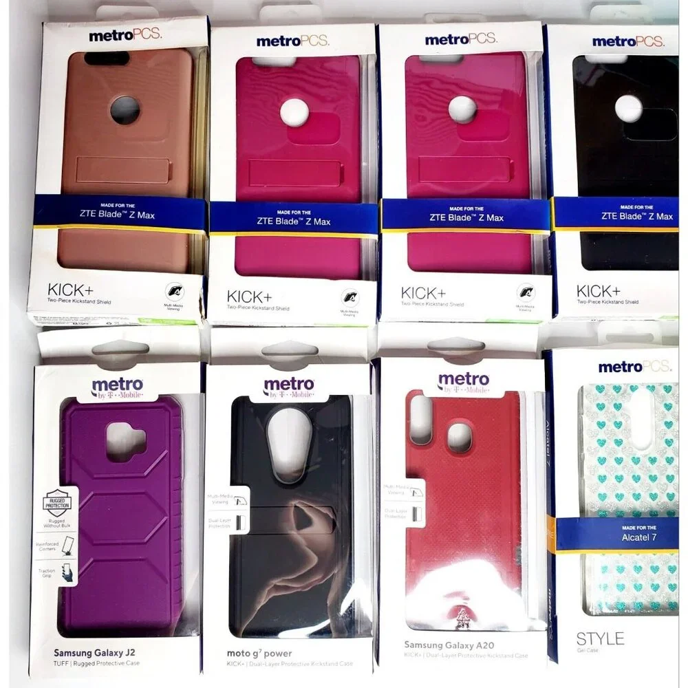 Lot 9 Metro PCS Phone hard & soft Cell phone Cases Samsung, Moto, ZTE, Alcatel